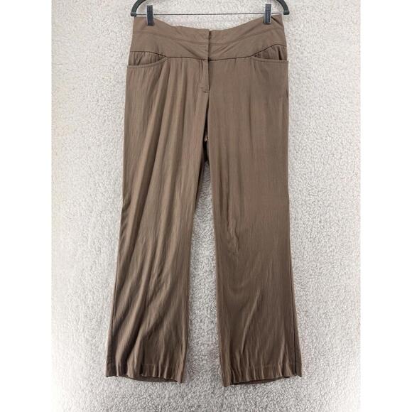 Pants - Land' N Sea Women's Wide Leg Pants Size 8 Polyester Blend Beige Career Casual